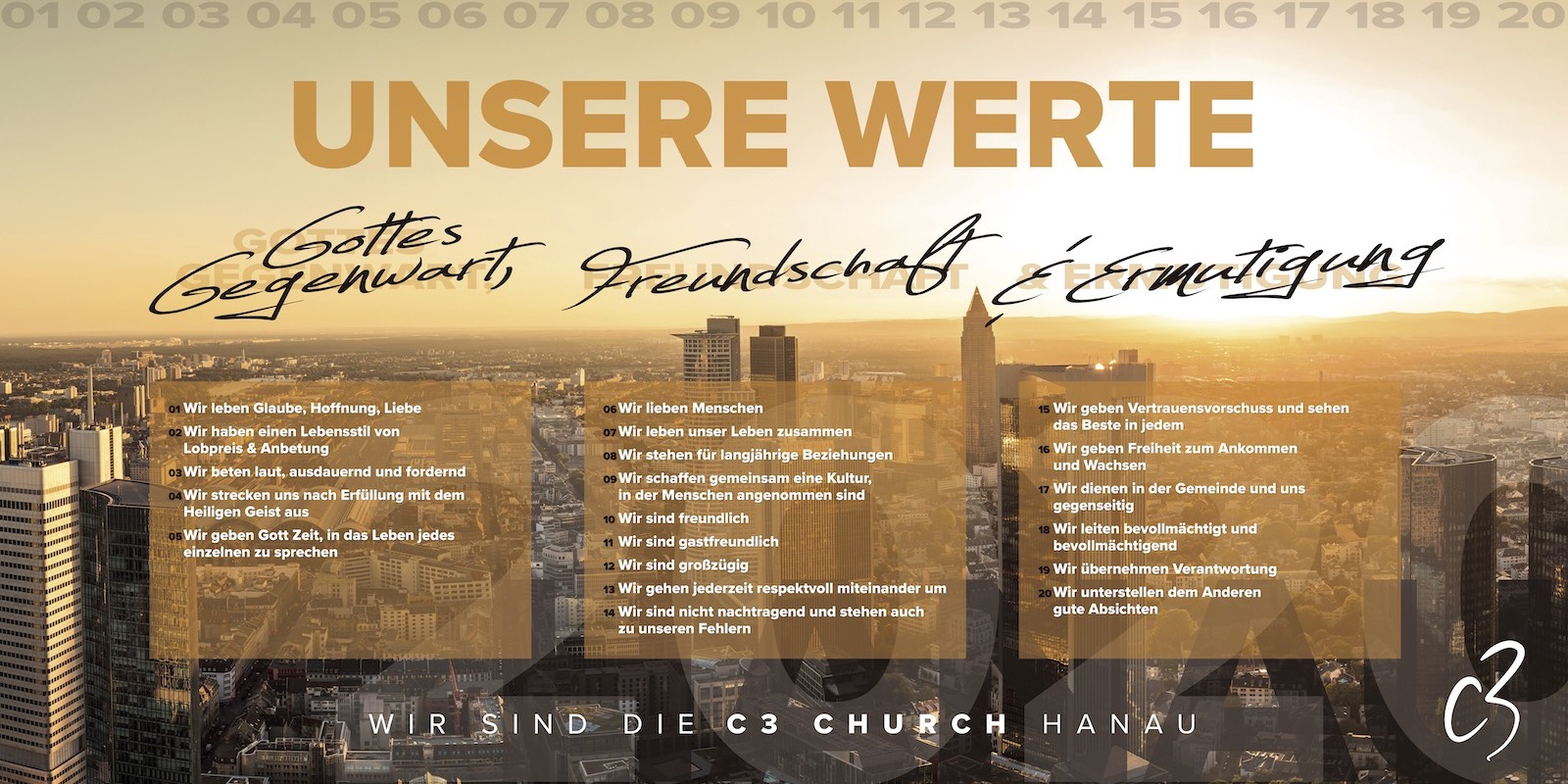 Unsere Werte: Gottes Gegenwart, Freundschaft und Ermutigung